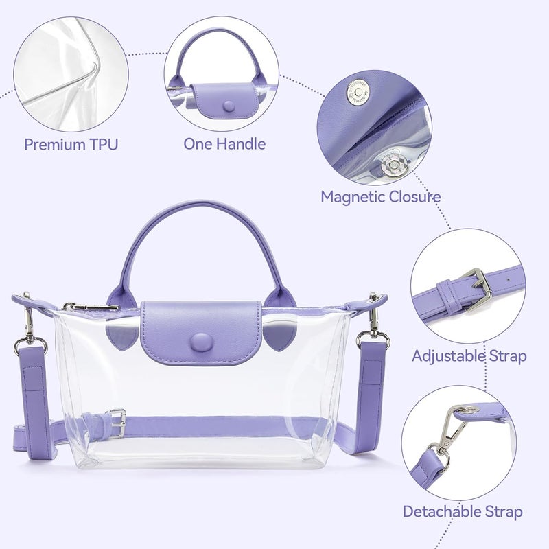 Bostanten Clear Bag for Stadium Approved Small Crossbody Purse Handbags for Concerts Sports Events - Image 3
